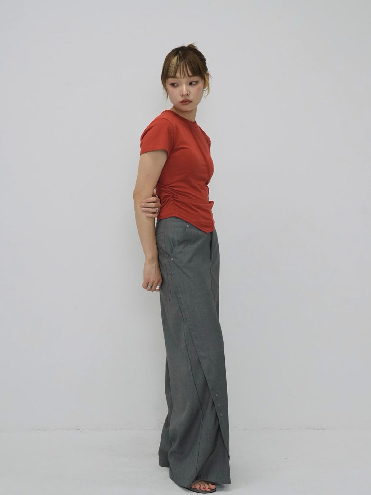 center seam side shirring tops