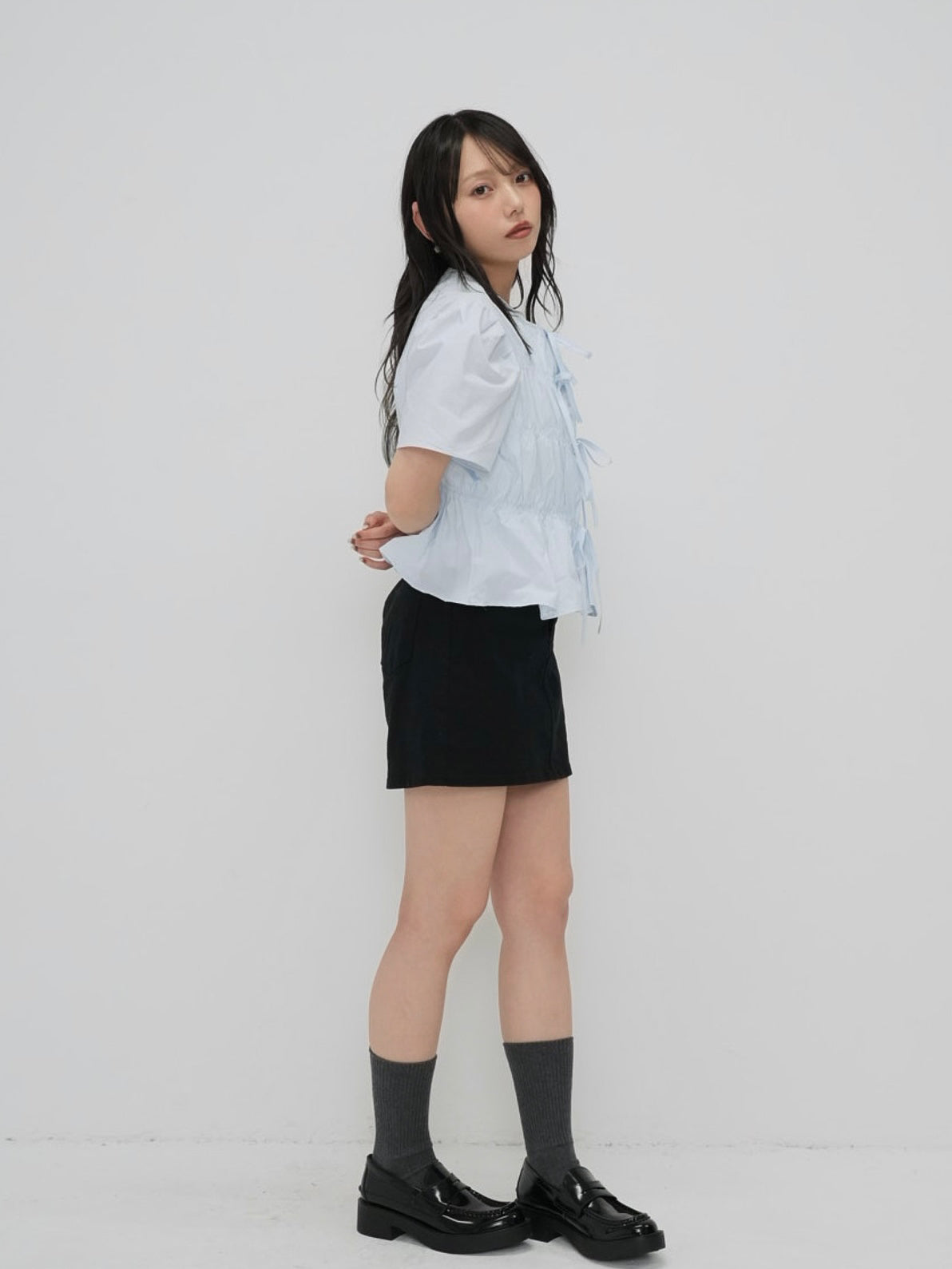 front ribbon blouse