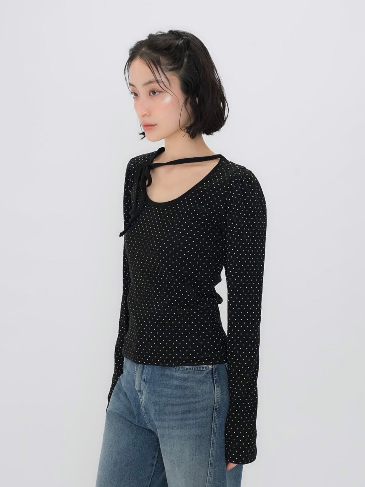 oval neck dot tops