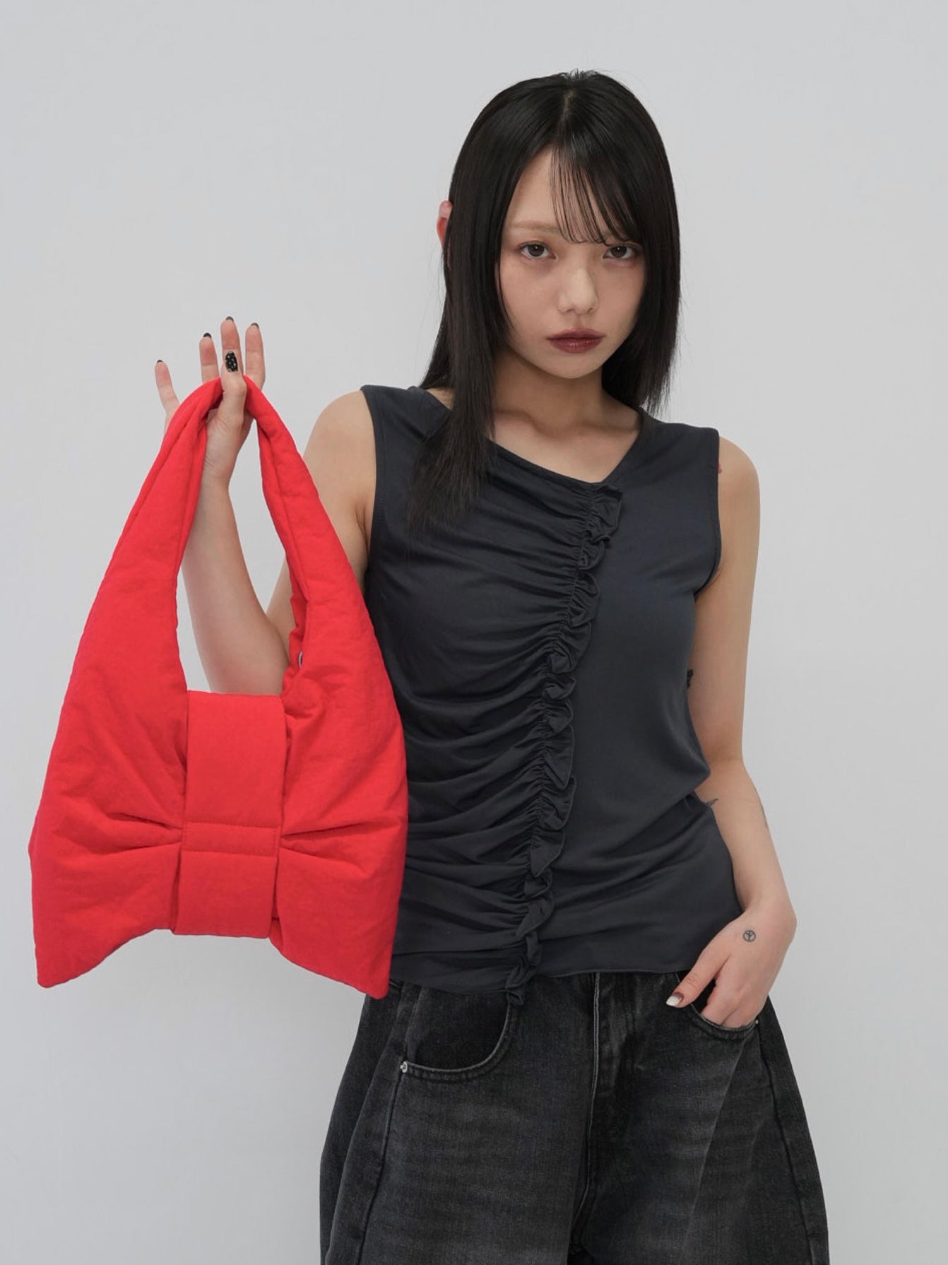 fluffy ribbon mini bag