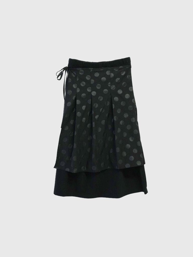 dot layered long skirt