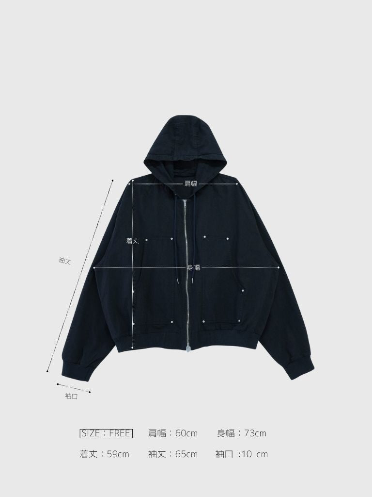 over pocket zip up hoodie