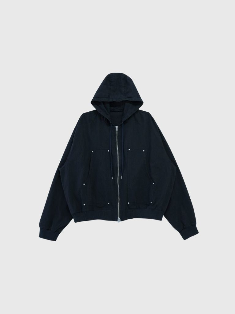 over pocket zip up hoodie