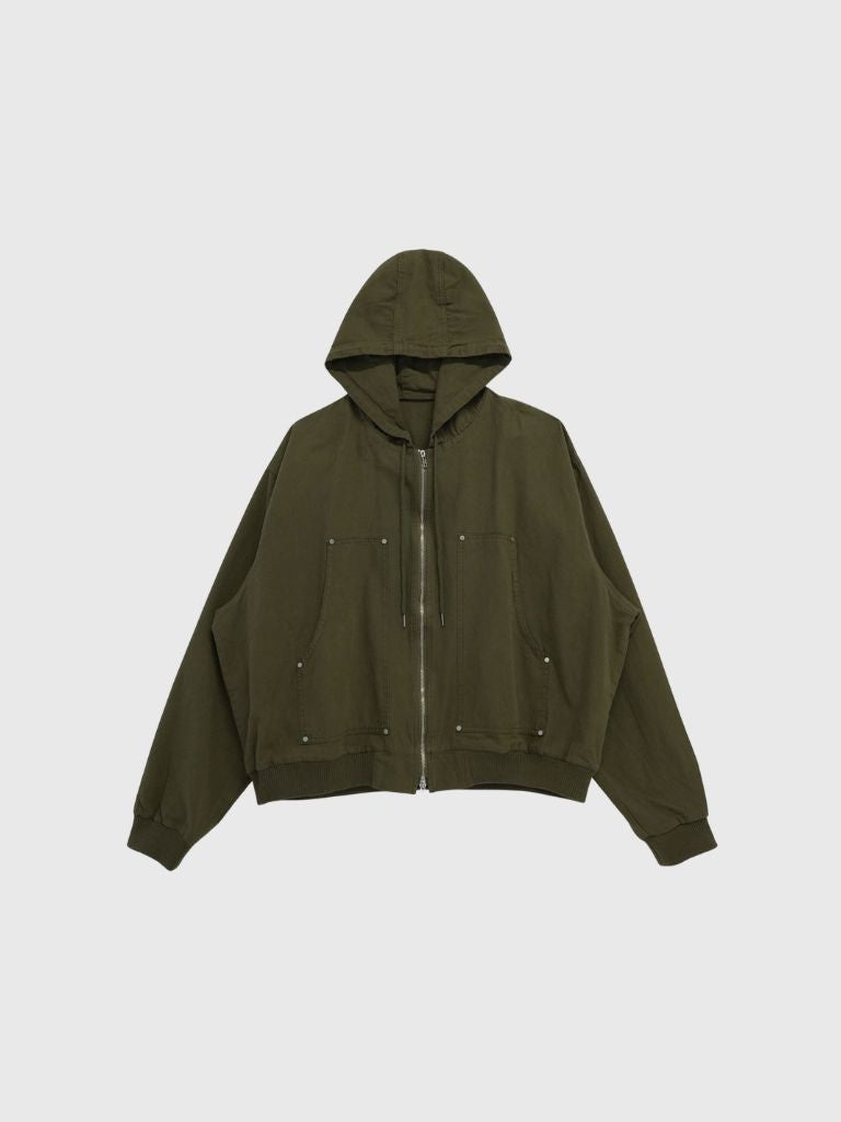 over pocket zip up hoodie