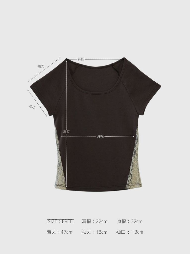 lace panel crop tops