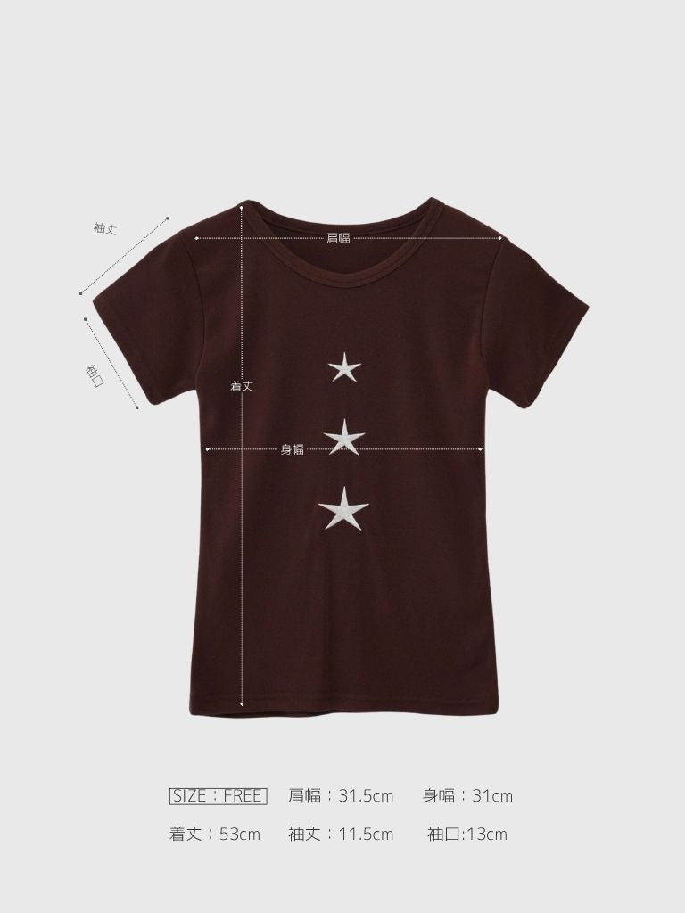 vertical star print tops