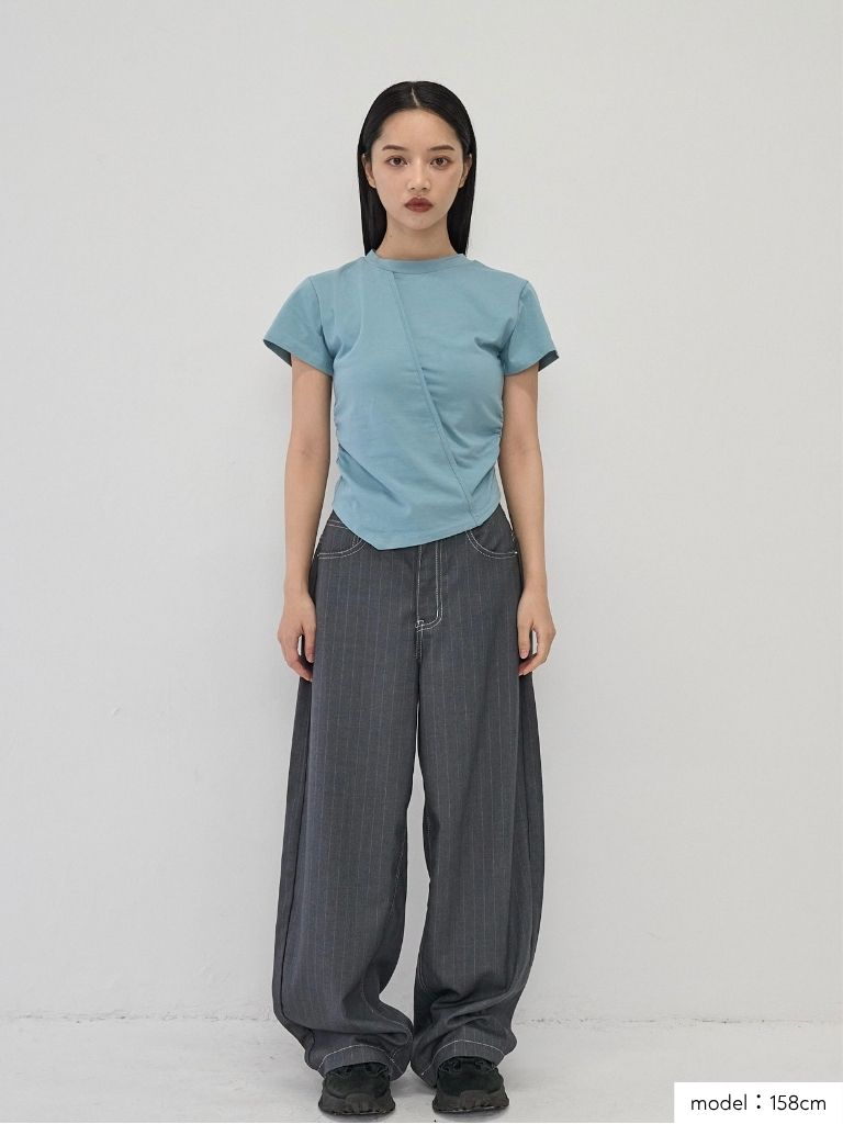 center seam side shirring tops