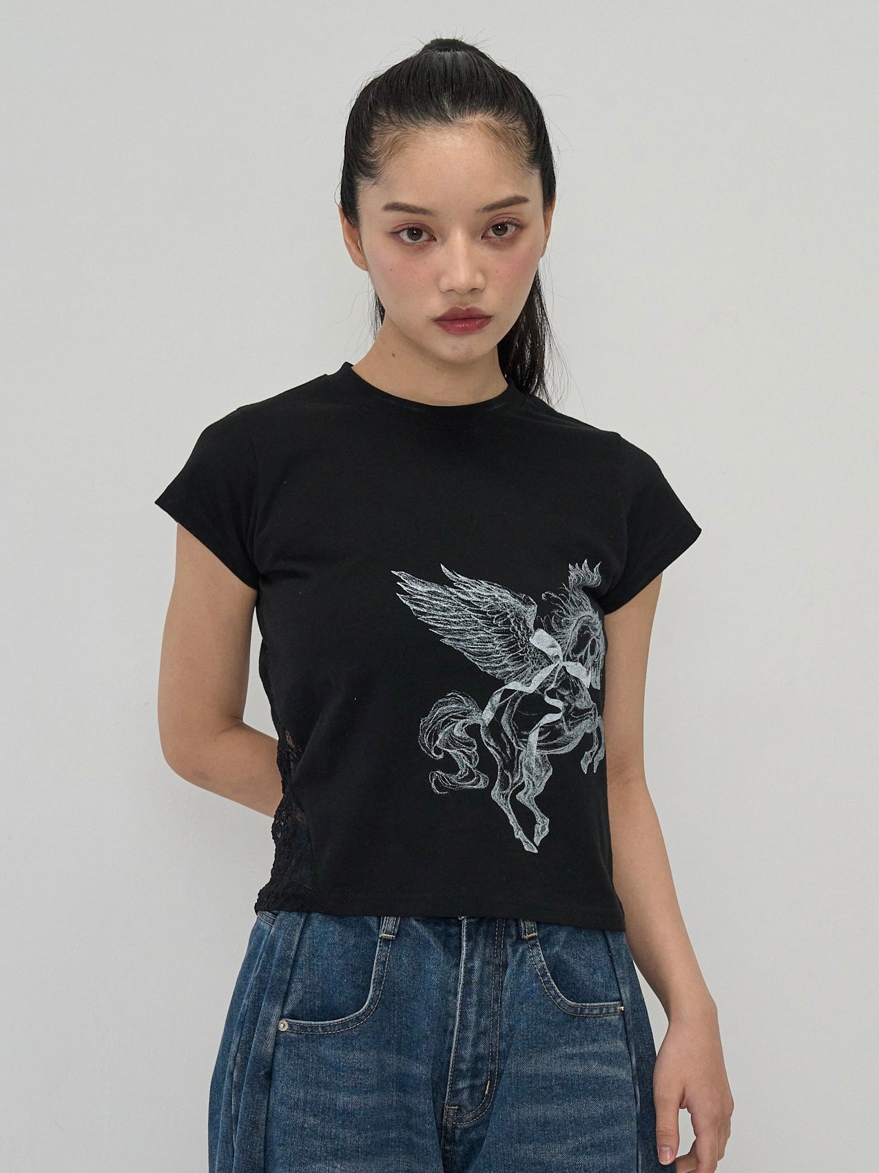 side lace unicorn tops