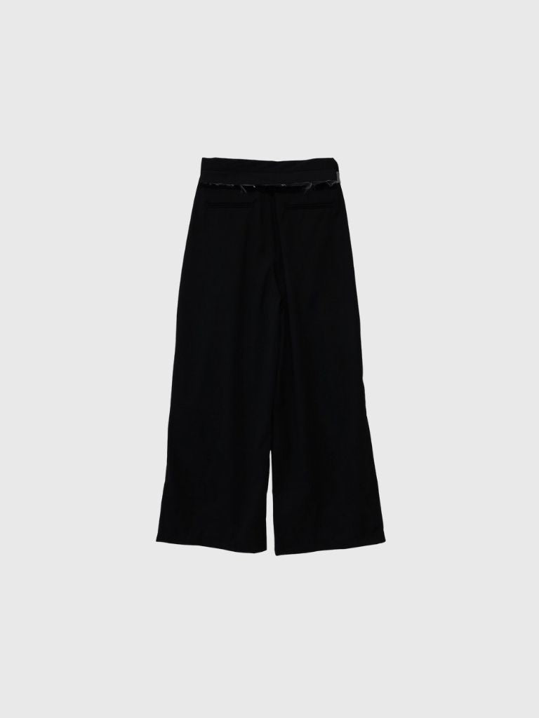 layered belt wide pants