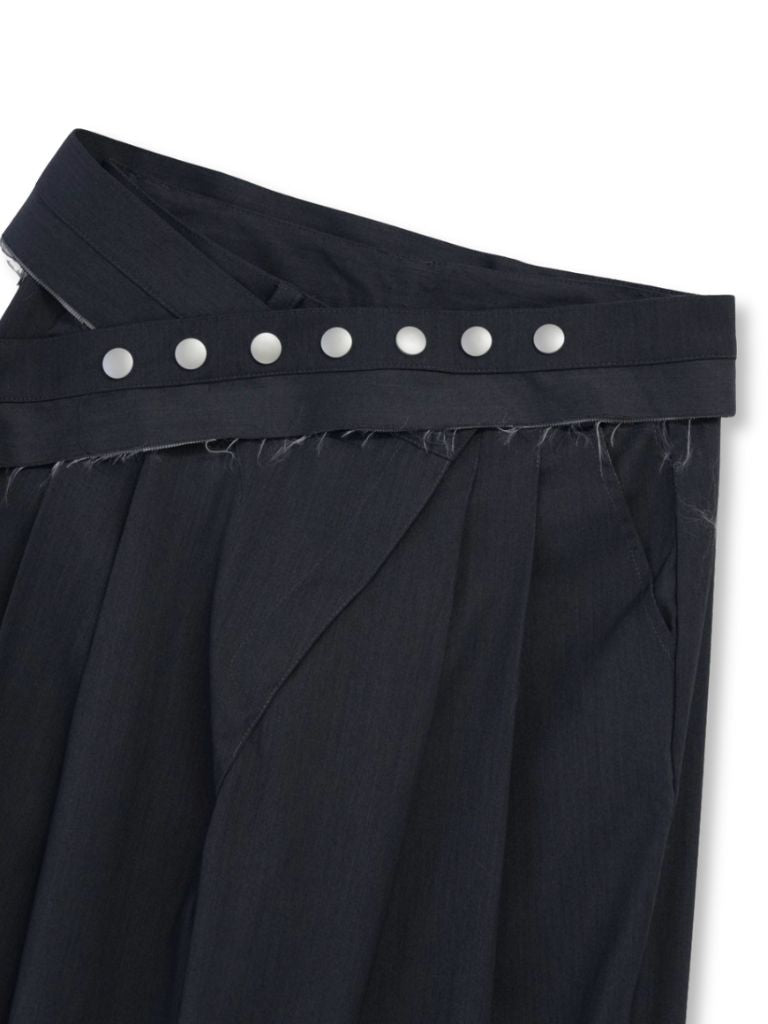 layered belt wide pants