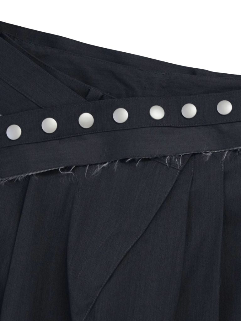 layered belt wide pants