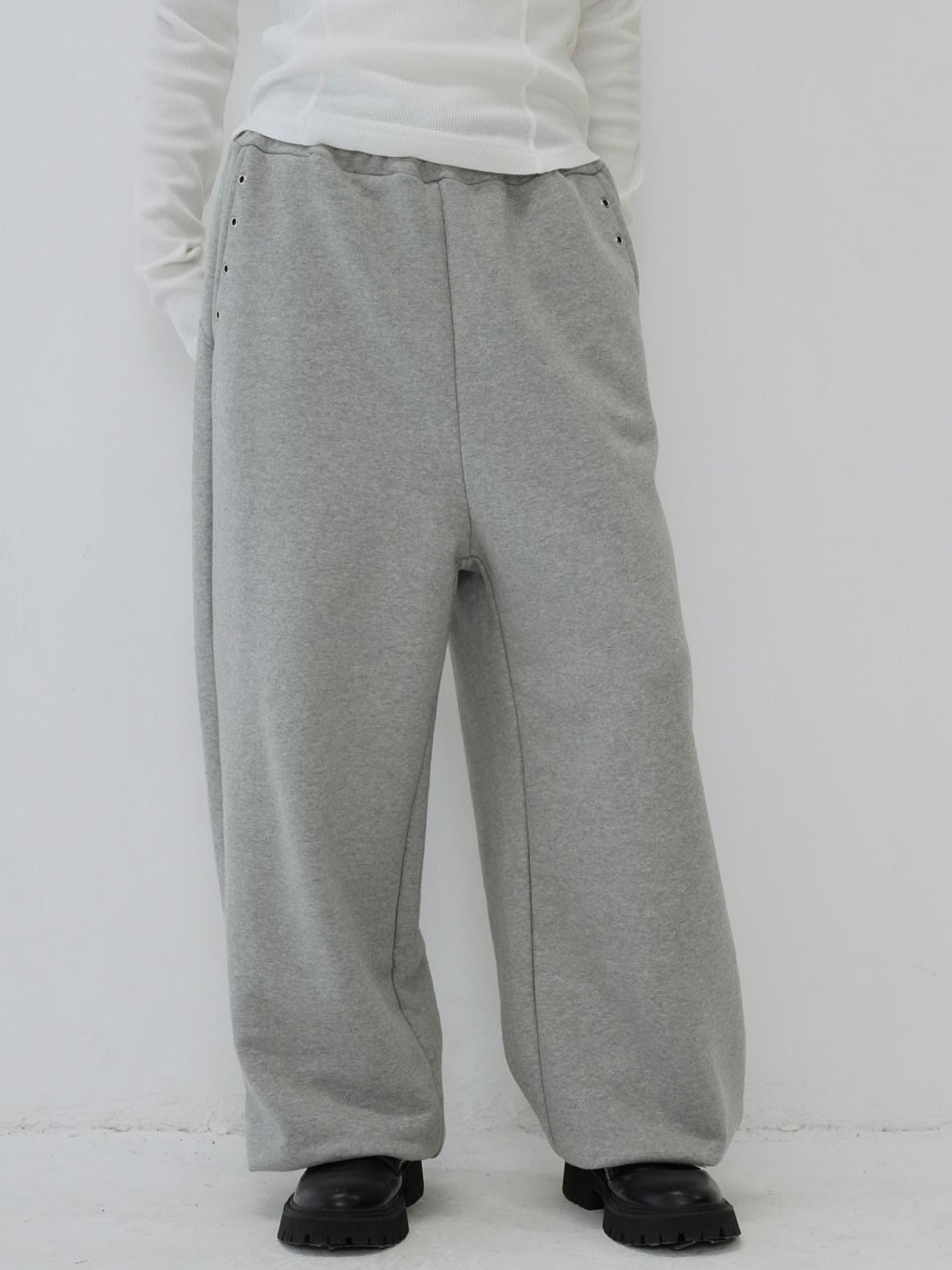 eyelet wide sweat pants