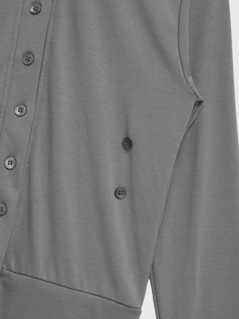 high neck twist button cardigan