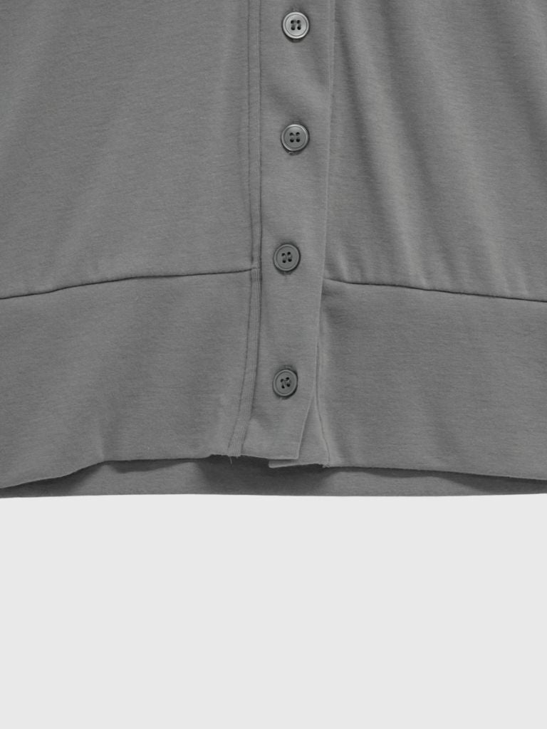 high neck twist button cardigan