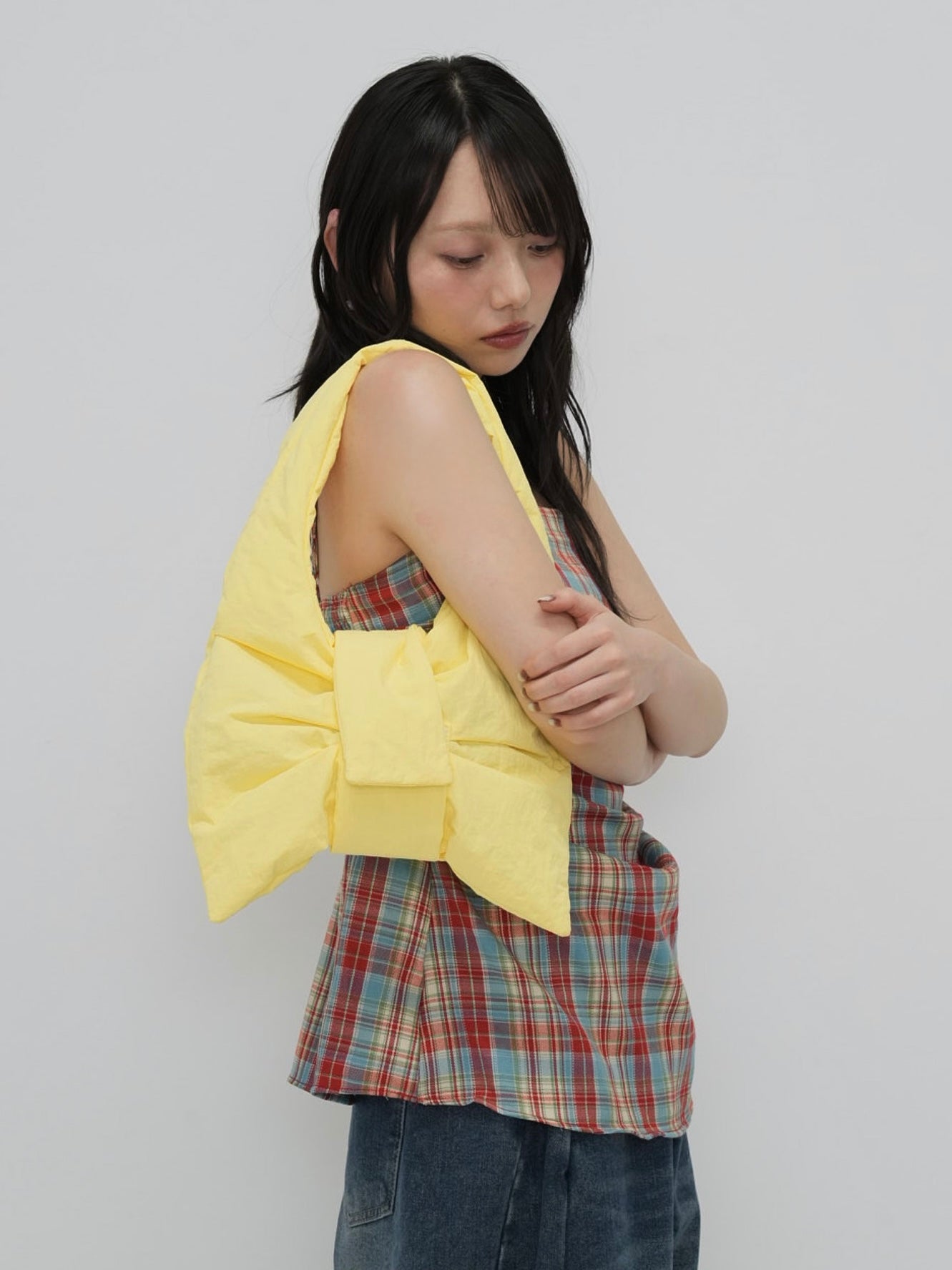 fluffy ribbon mini bag