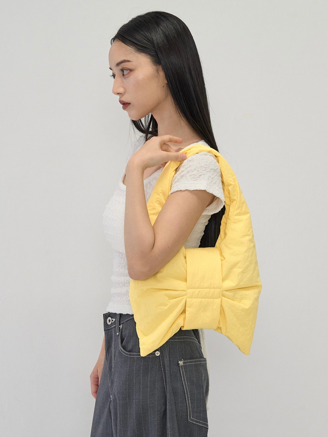 fluffy ribbon mini bag