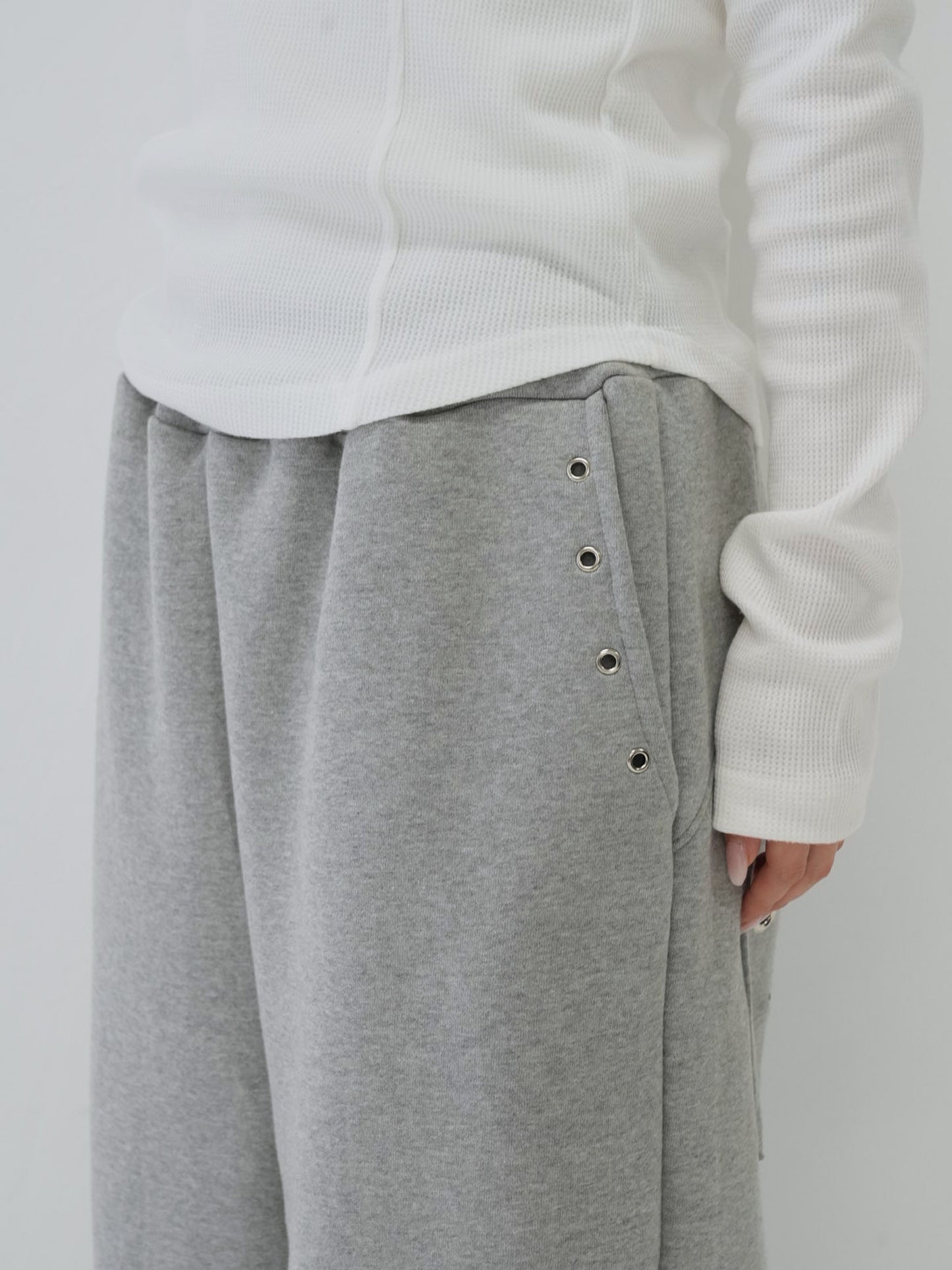 eyelet wide sweat pants