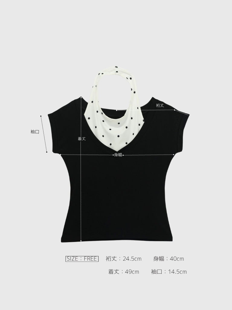 polka dot layered tops