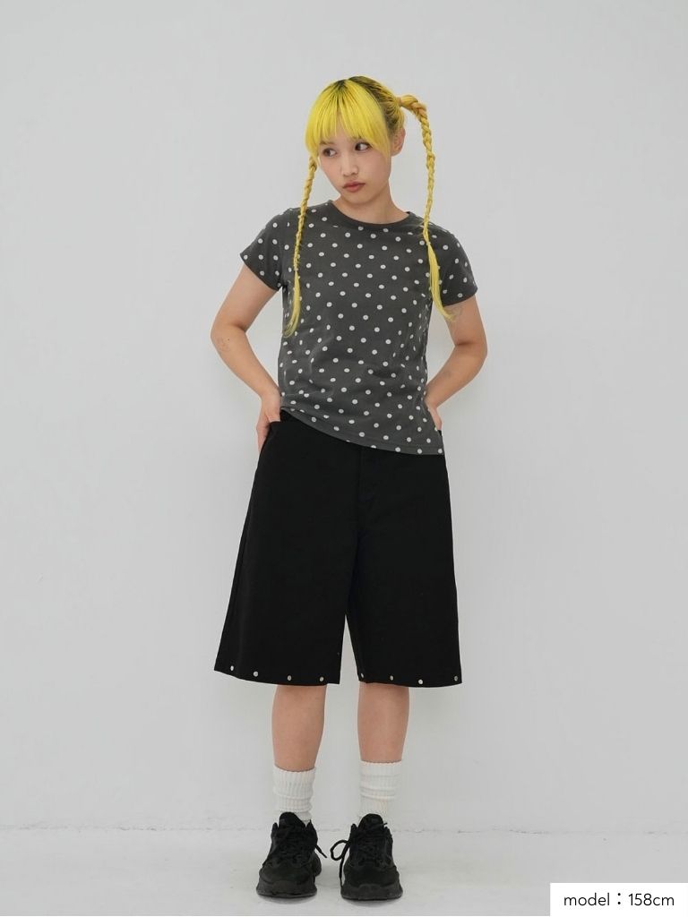 metal stud bermuda pants