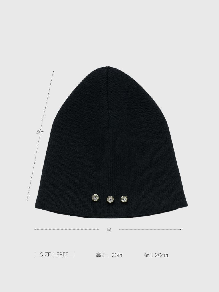 three studs knit beanie