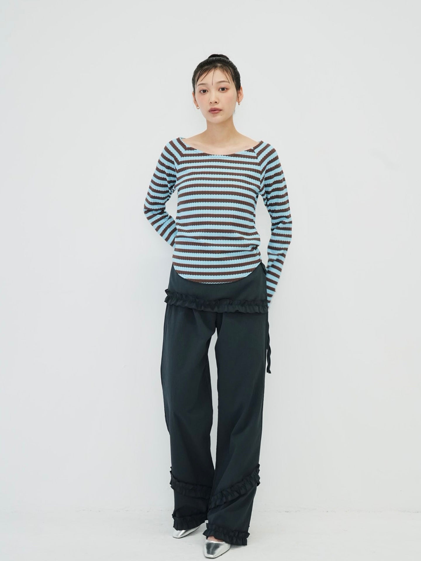 hem ruffle wrap pants