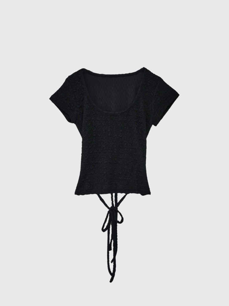 ribbon open back tops