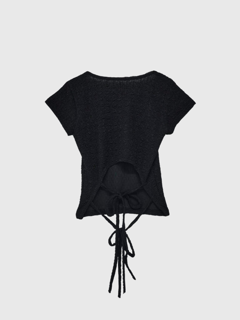 ribbon open back tops