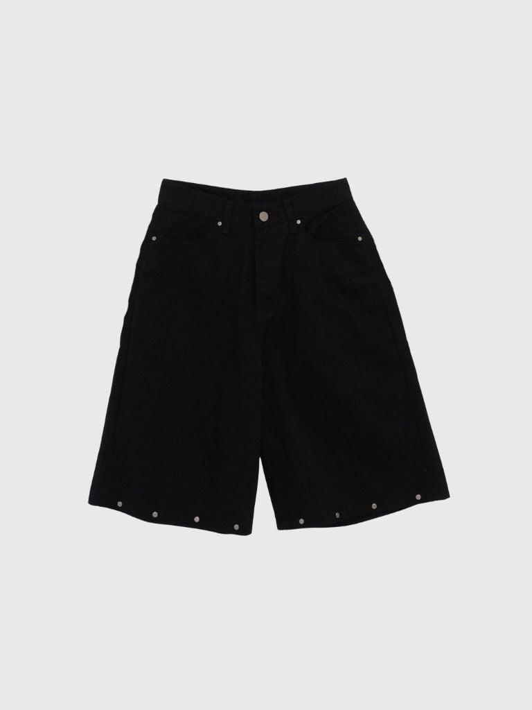 metal stud bermuda pants