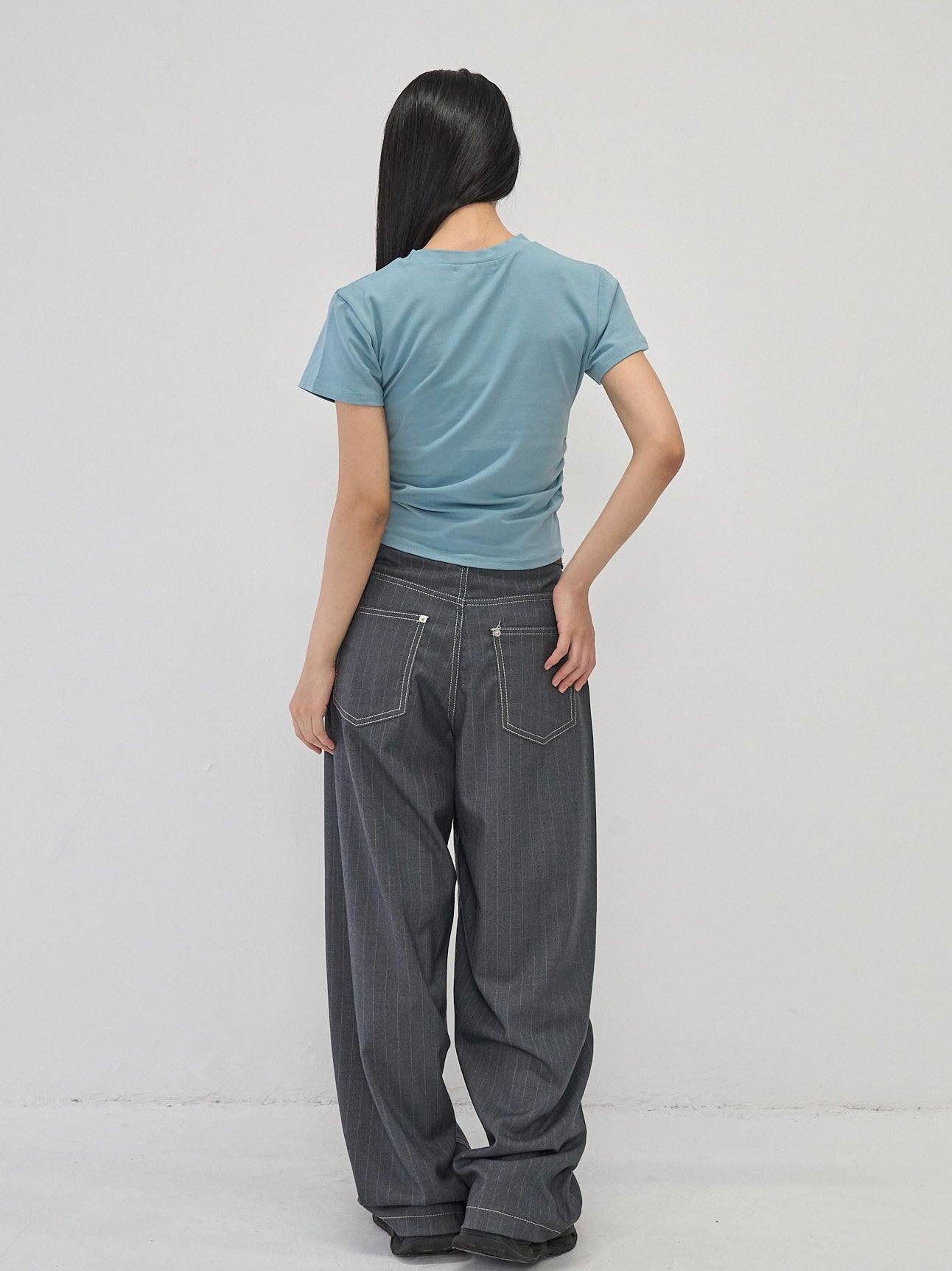 center seam side shirring tops