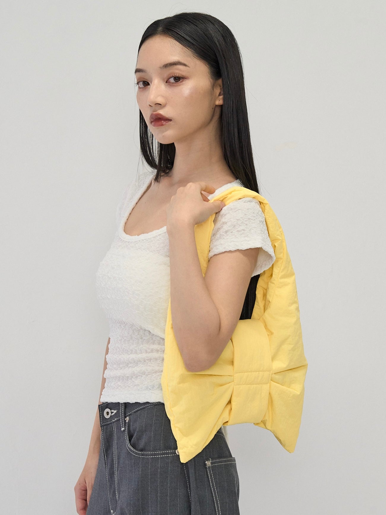 fluffy ribbon mini bag