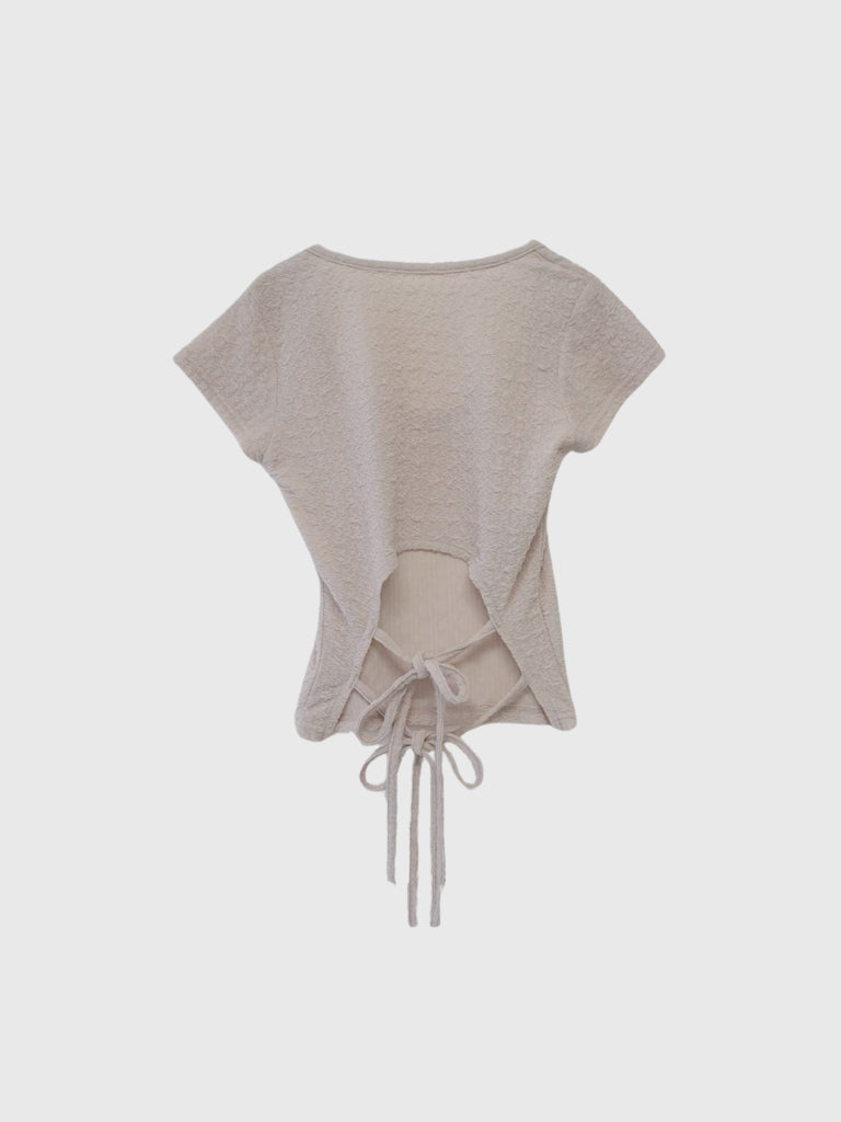 ribbon open back tops