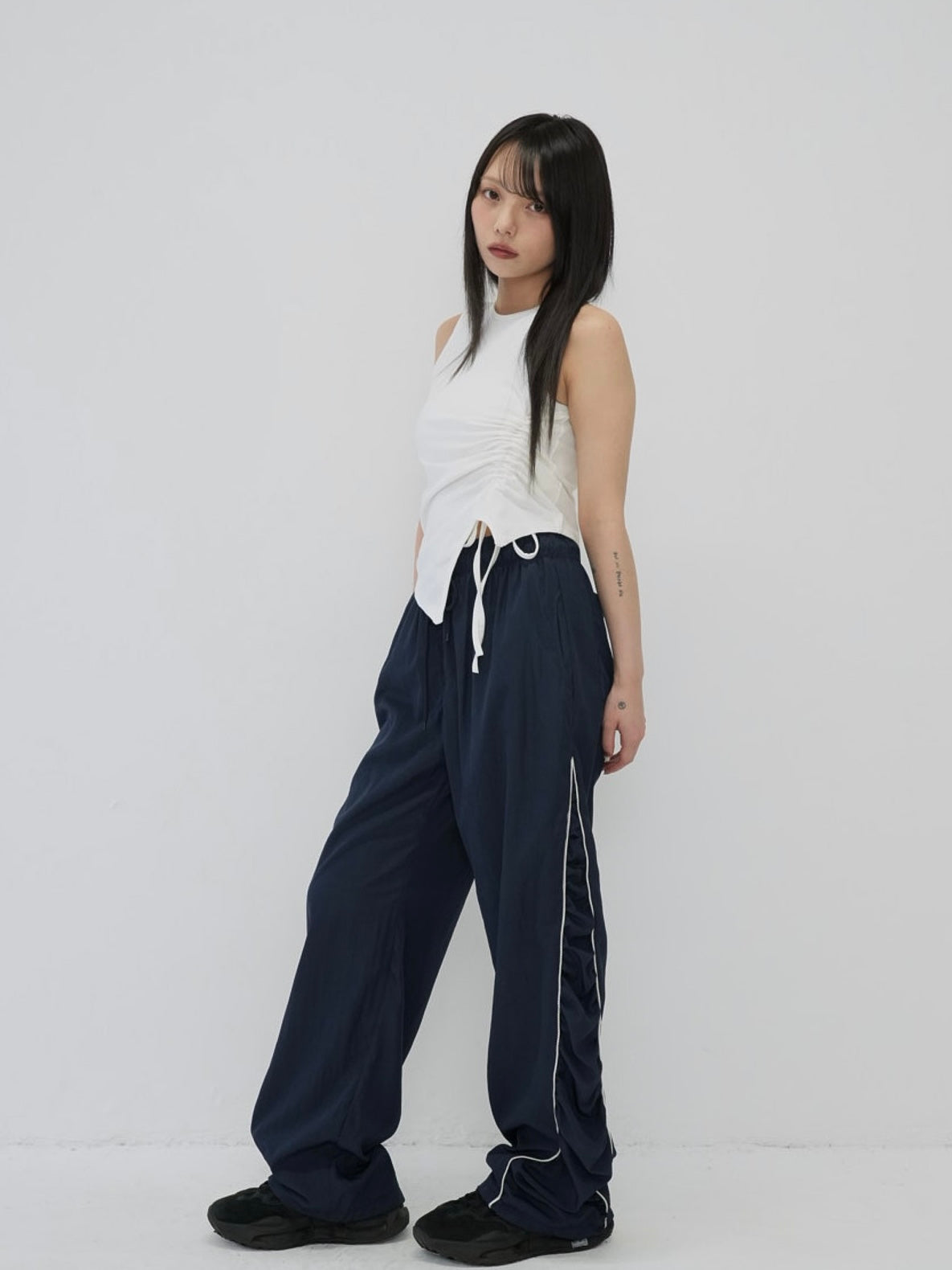 piping shirring pants