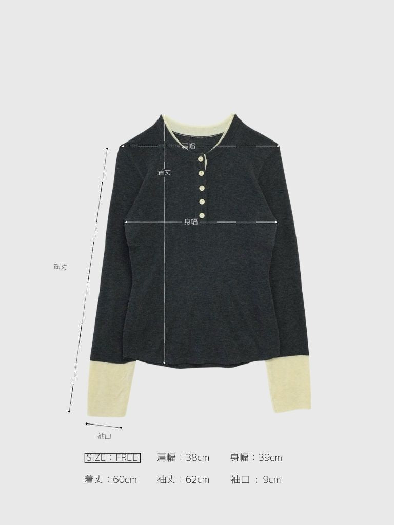 bicolor button round tops