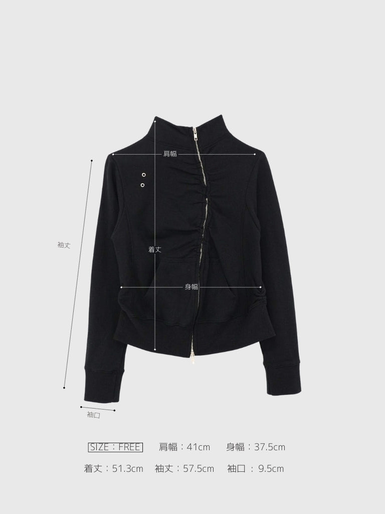 eyelet wave zip tops