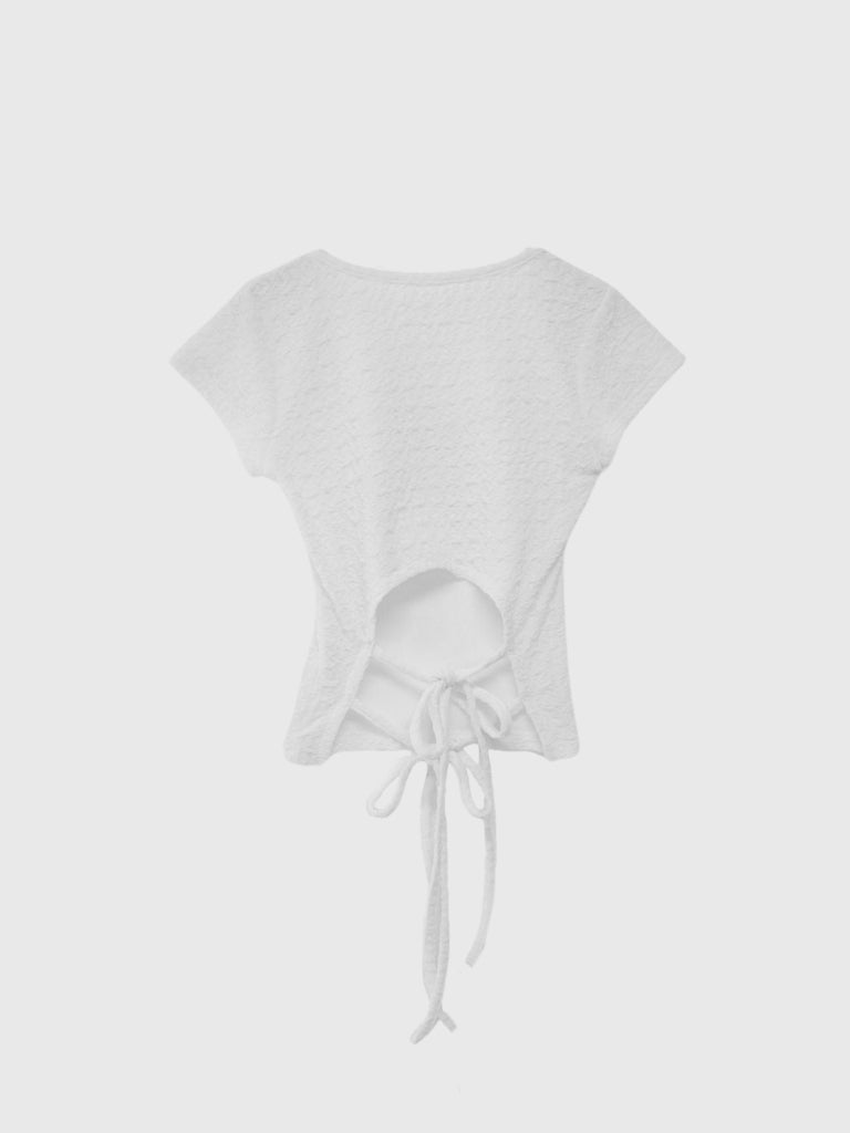 ribbon open back tops