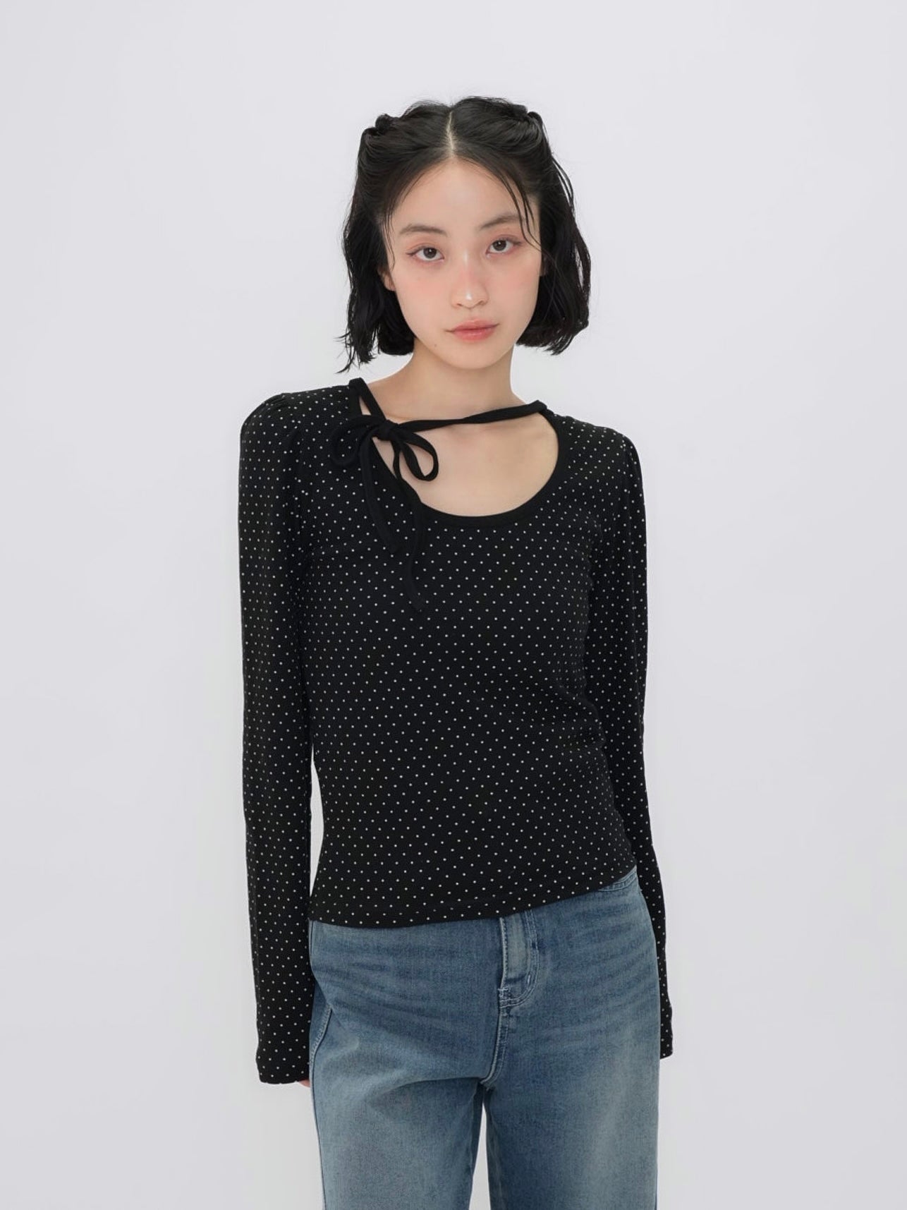 oval neck dot tops