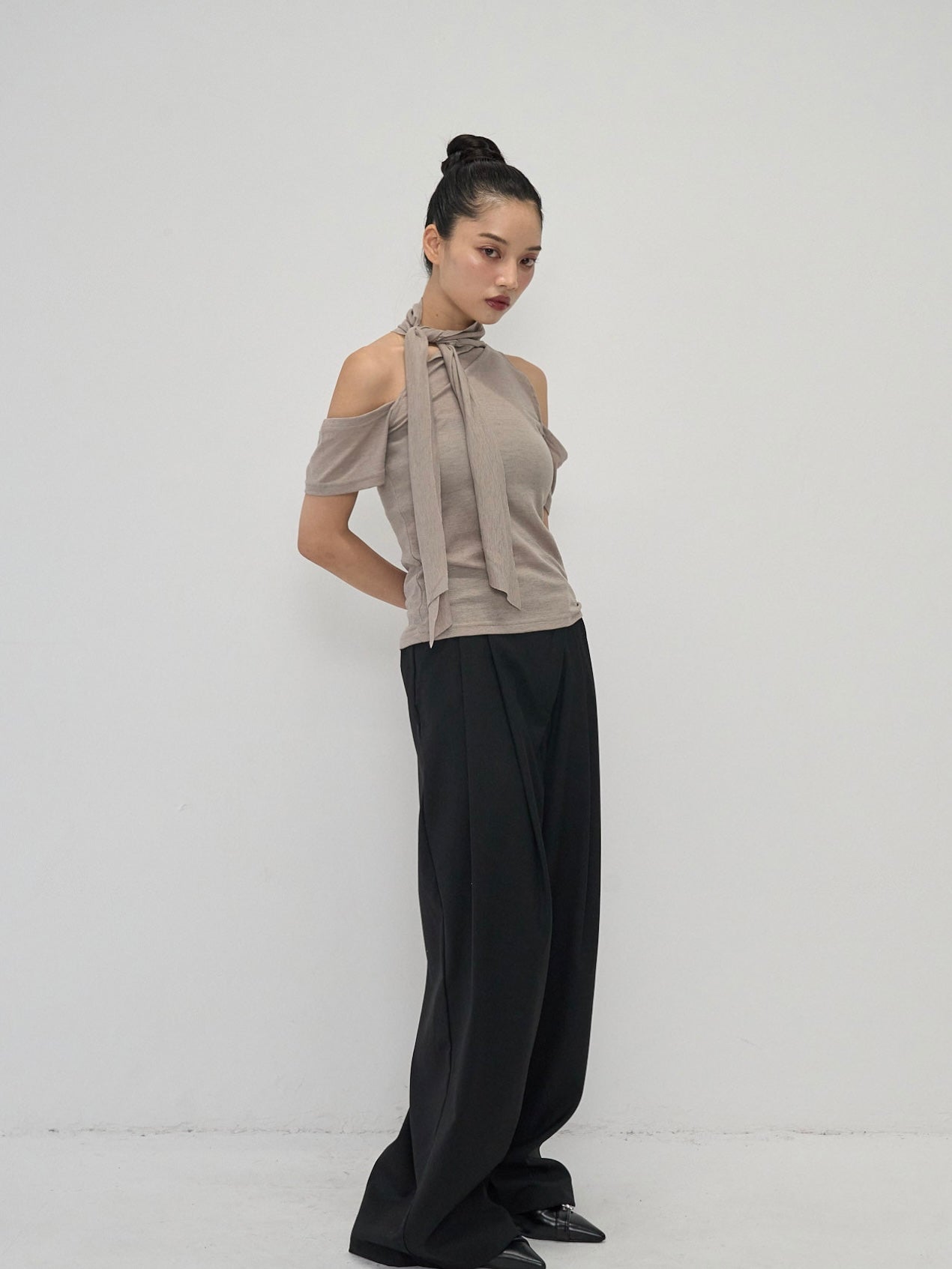 drape off shoulder tops