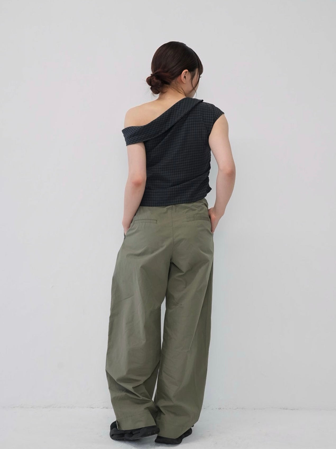 asym check blouse