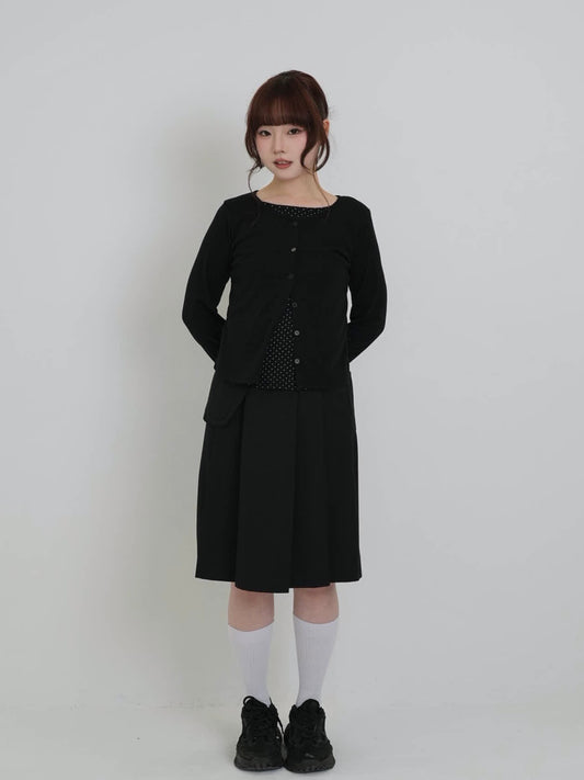 dot inner layered cardigan