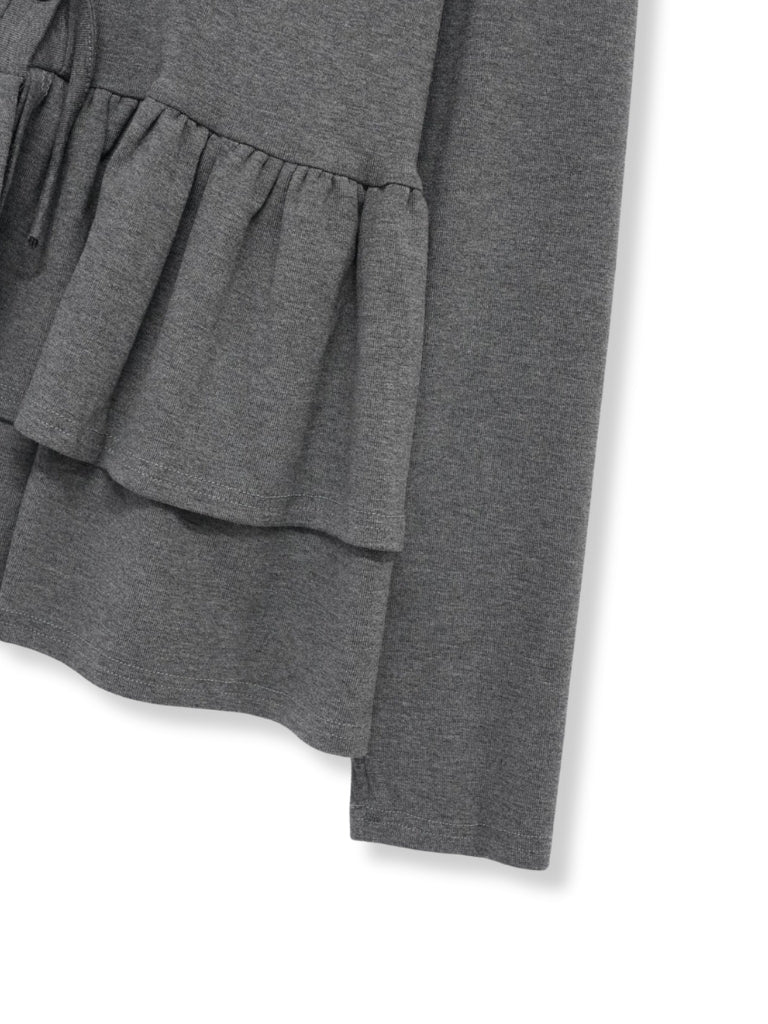 frill front ribbon cardigan