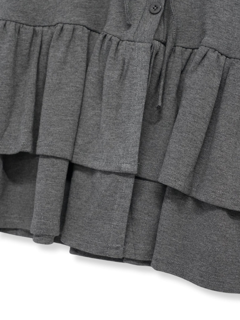 frill front ribbon cardigan