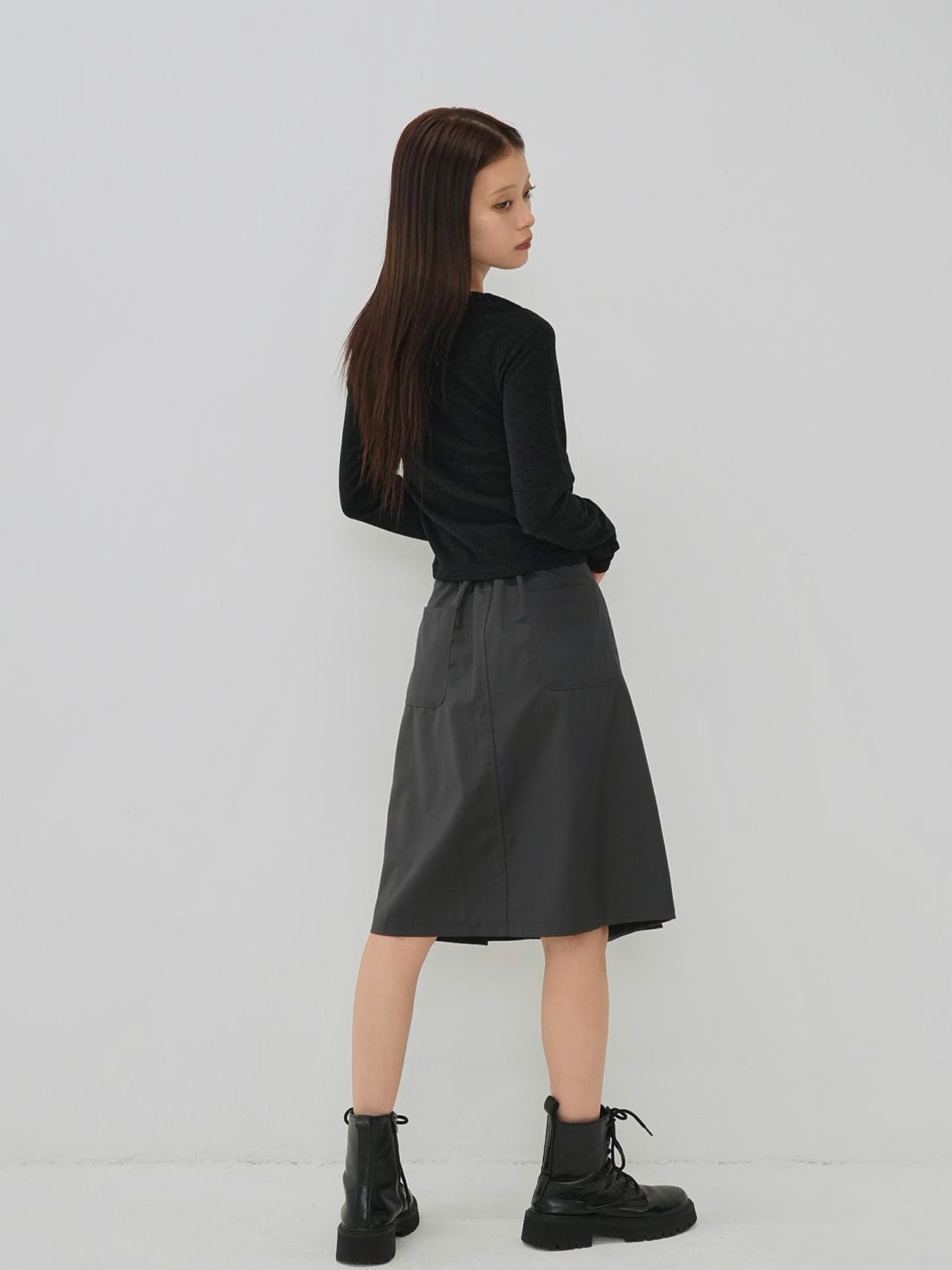 step pleats skirt