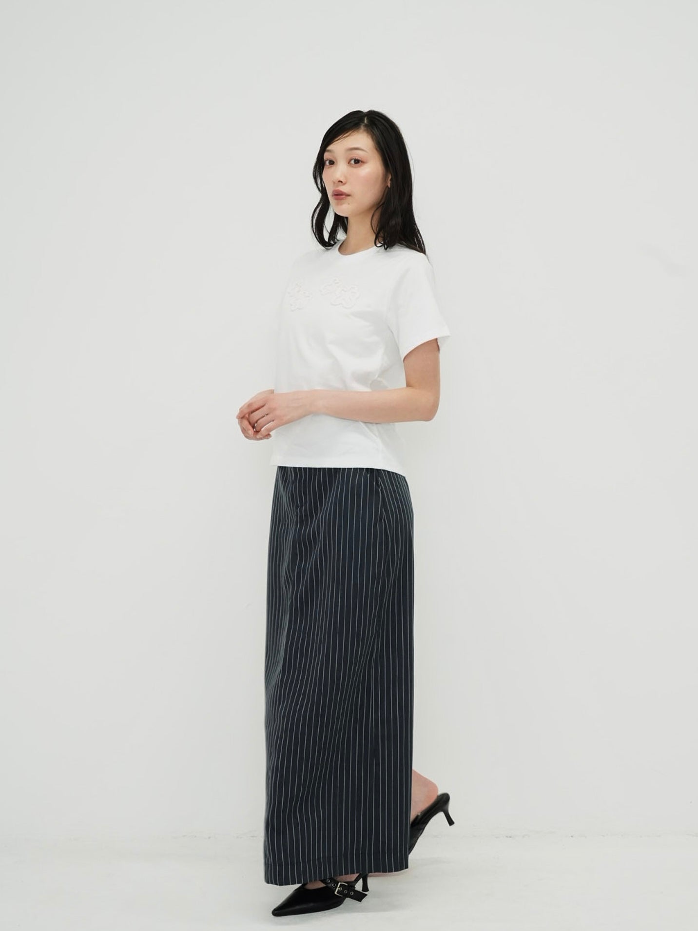 stripe long skirt