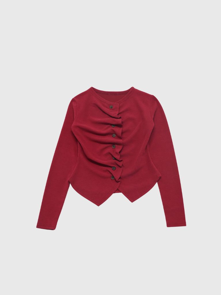 asymmetry frill blouse t