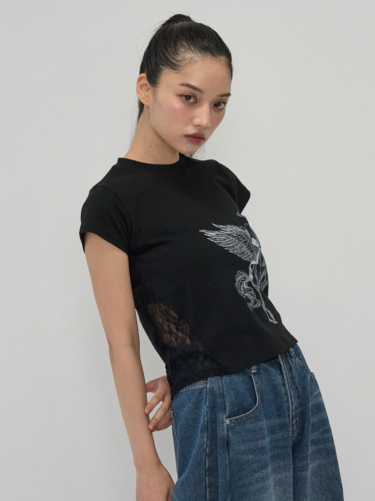 side lace unicorn tops