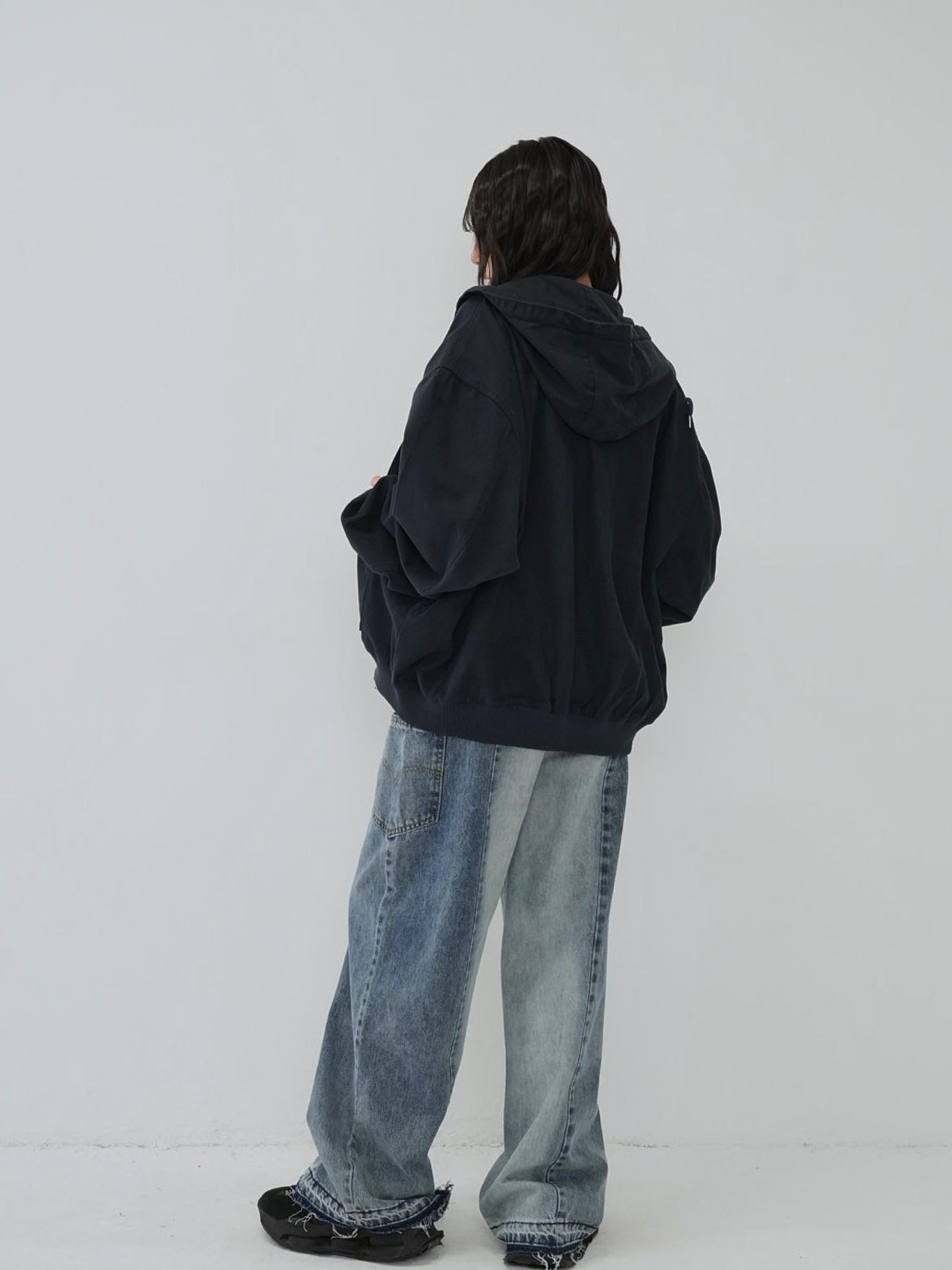 over pocket zip up hoodie