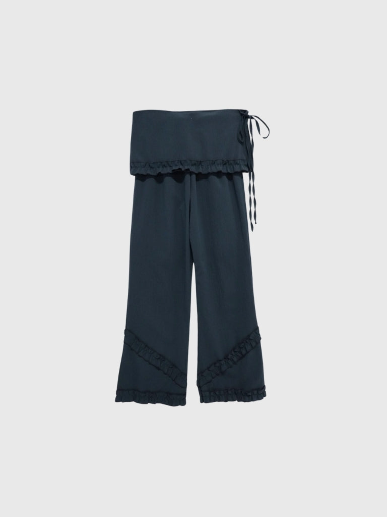 hem ruffle wrap pants