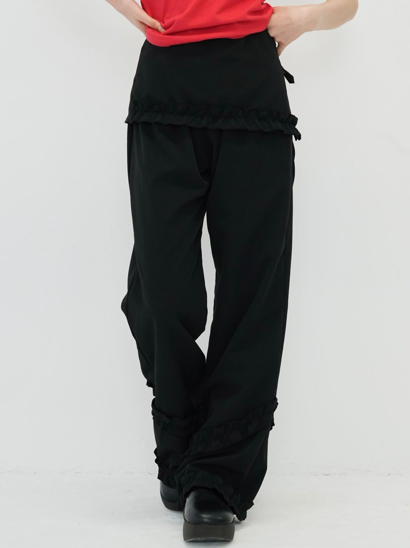 hem ruffle wrap pants