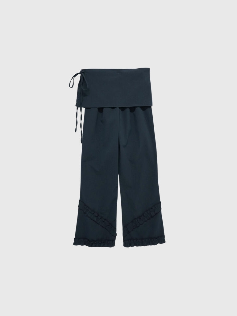 hem ruffle wrap pants