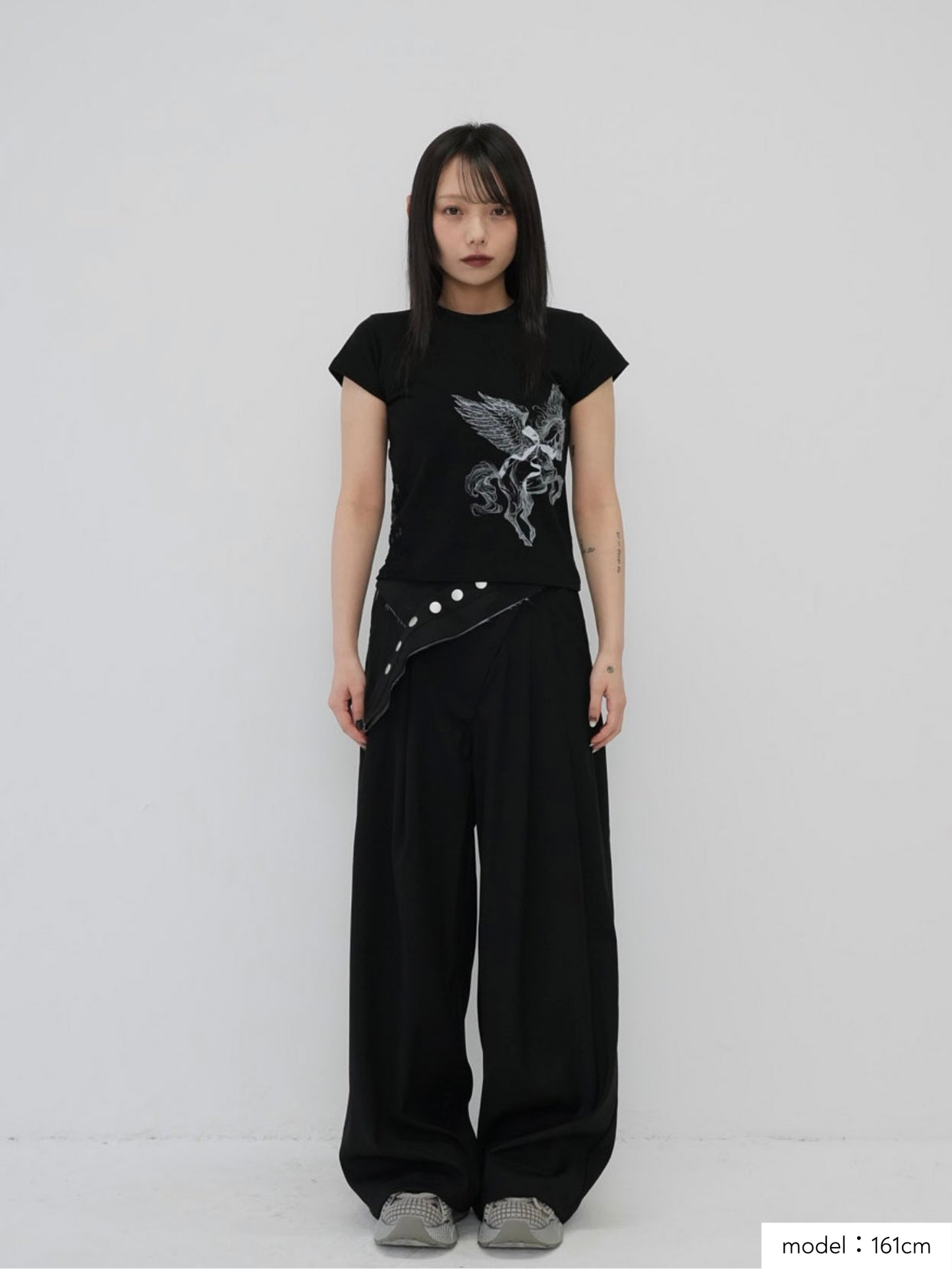 layered belt wide pants
